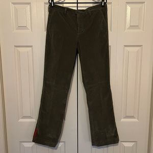 Gray Prada sport zip up leg corduroys.
